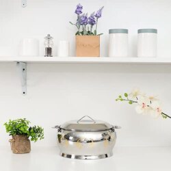 Royalford 2.5 Ltr Romeo Round Stainless Steel Hotpot, RF11445, 25.5x14x25.5 cm, Silver