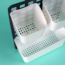 Royalford 3-in-1 Multi-purpose Cabinet Door Plastic Organizer Basket, White