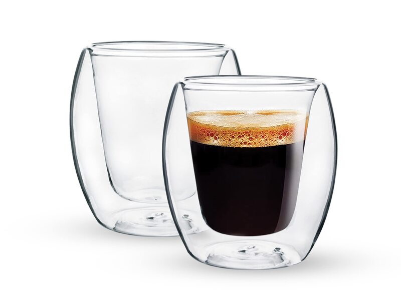 Royalford 300ml 2-Piece Borosilicate Double Wall Cup Set, Clear