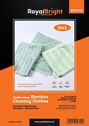 Royalford RoyalBright 3-in-1 Multi-Purpose Microfiber & Bamboo Cleaning Cloth Set, RF10742, Blue, 1-Piece