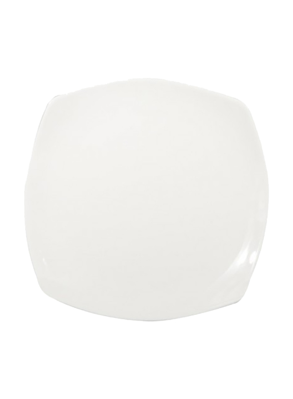 RoyalFord 12-inch Porcelain Ware Square Dessert Serveware Flat Plate, RF8755, White