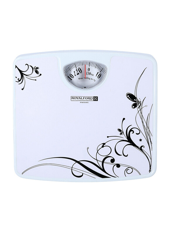 

Royalford Manual Mechanical Weighing Glass Scale, Blue/White