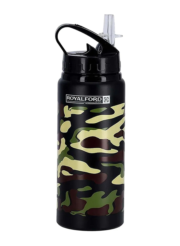 RoyalFord 600ml Stainless Steel Sport Bottle, RF9361BK, Black