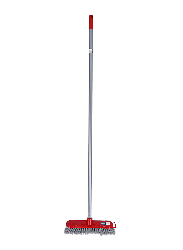 

RoyalFord One Click Series Floor Broom Stick, Silver/Red