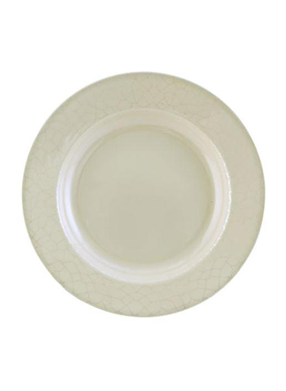 RoyalFord 8-inch Melamine Round Deep Plate, RF4491, White Pearl