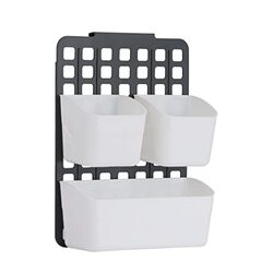 Royalford 3-in-1 Multi-purpose Cabinet Door Plastic Organizer Basket, White