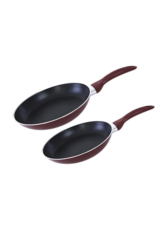 RoyalFord 2-Pieces Fry Pan, RF1754-FPSET, 22 & 28cm, Red