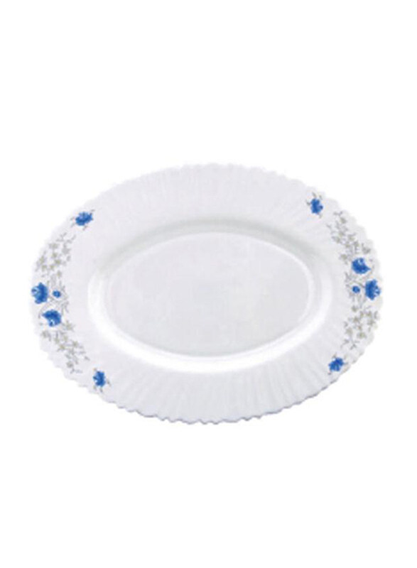 

RoyalFord 14-inch Opal Ware Romantic Oval Plate, RF5683, White