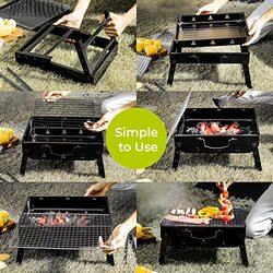 Royalford Foldable Barbecue Charcoal Grill BBQ, RF10358, Black