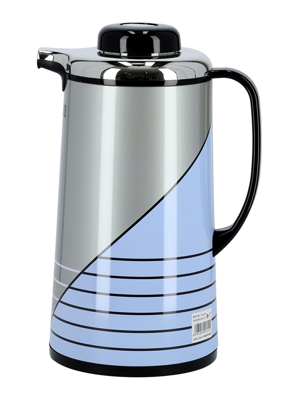 RoyalFord 1.3 Ltr Stainless Steel Vacuum Flask, RF5784, Grey/Blue