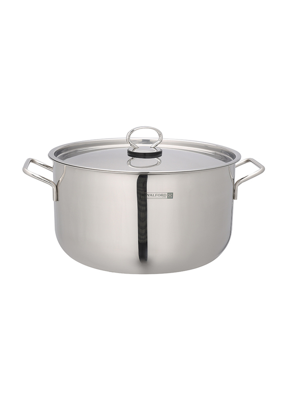 Royalford 28cm Stainless Steel Casserole with Lid, RF10126, Silver