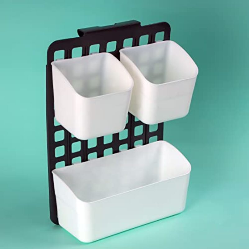 Royalford 3-in-1 Multi-purpose Cabinet Door Plastic Organizer Basket, White