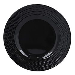 Royalford 10-inch Durable Melamine Ware Round Elegant Design Plate, RF10039, Black