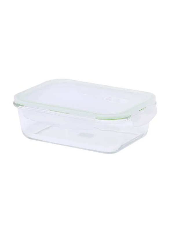 Royalford Glass BRS Rectangle Airtight Container, 400ml, Assorted