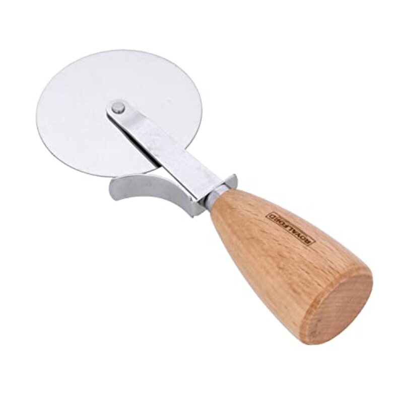 Royalford Wooden Handle Pizza Slicer Wheel, Multicolour