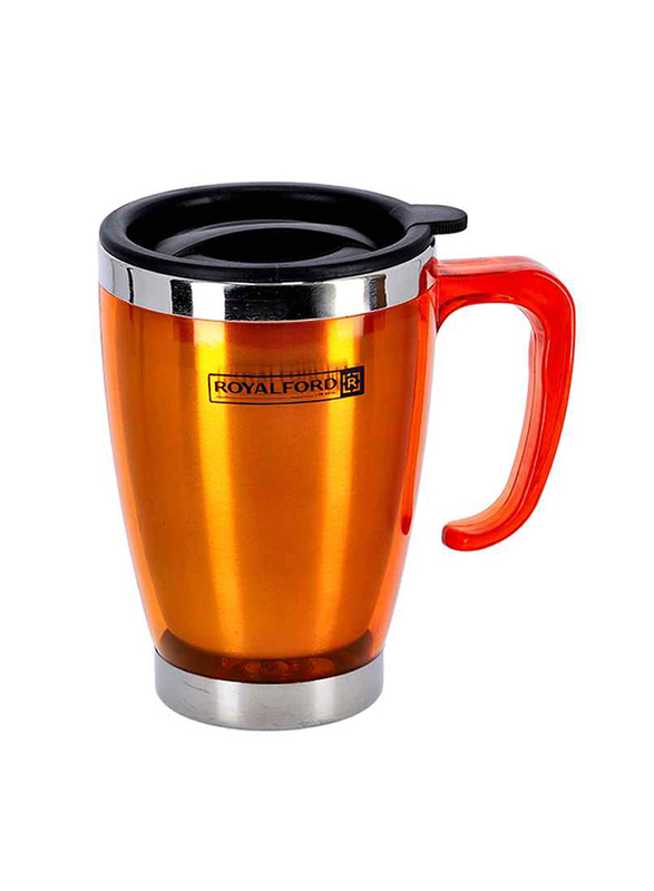 RoyalFord 14oz Travel Mug, RF5129OR, Orange/Black