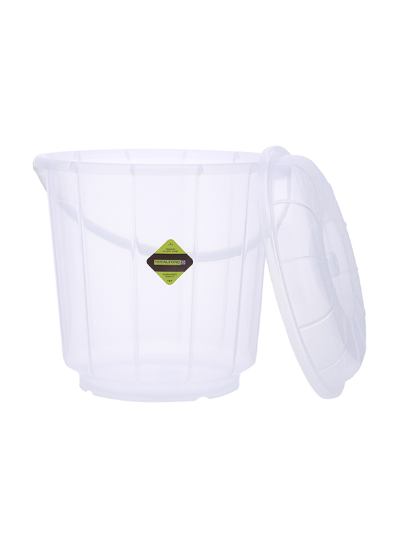 RoyalFord Economy Transparent Bucket with Lid, 11 Liter, Clear