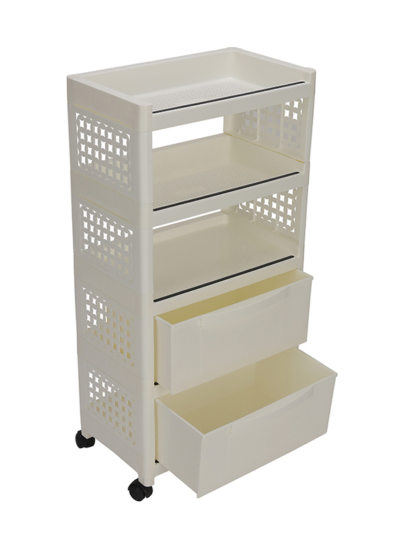 RoyalFord 4-Layer Plastic Shelf Storage Cabin, White