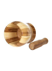 RoyalFord 2-Piece Bamboo Grinding Bowl Set, Brown