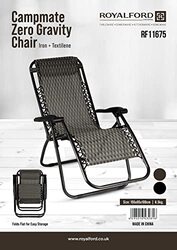 Royalford Zero Gravity Lightweight Portable Folding Chair, RF11675, Brown