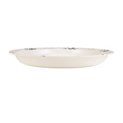 Royalford 18-inch Bamboo Design Melamine Ware Round Tray Plate, RF10417, White