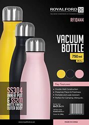 Royalford 750ml Stainless Steel Leak Proof Water Bottle, RF10444, Multicolour