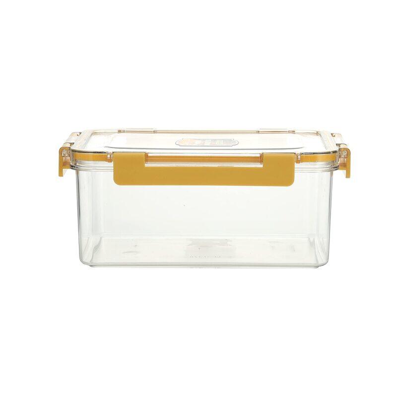 

Royalford Plastic Rectangular Airtight Container with Lid, 1400ml, RF11252, Yellow/Clear