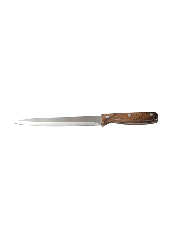 RoyalFord 8-inch Stainless Steel Slicer Knife with Wooden Handle, RF9661, Silver/Brown
