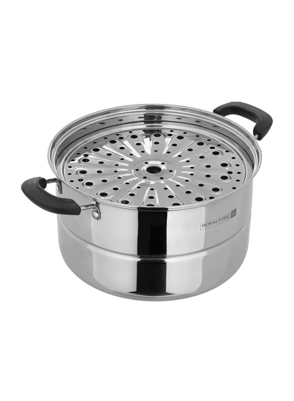 RoyalFord 26cm Double Layer Stainless Steel Round Steamer, RF9948, Silver