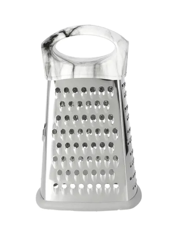 RoyalFord 8cm Marble Designed 4 Side Stainless Steel Grater, Silver