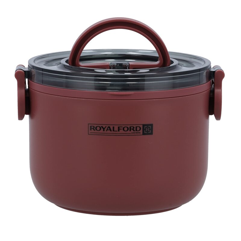 Royalford Single Layer Inner Stainless Steel Round Lunch Box, 1000ml, RF11104, Multicolour