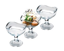 Royalford 3 Piece Ice Cream Cup Set, RF10460, Clear