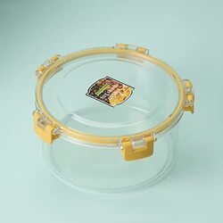 Royalford Plastic Round Airtight Container with Lid, 2350ml, RF11256, Yellow/Clear