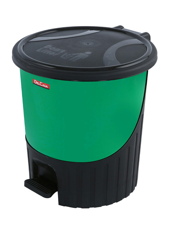 

Delcasa Easy Garbage Pedal Bin, 8.5 Liters, Green/Black