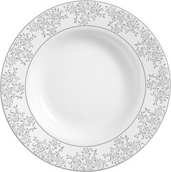 Royalford 22.5cm Glass Round Soup Plate, White
