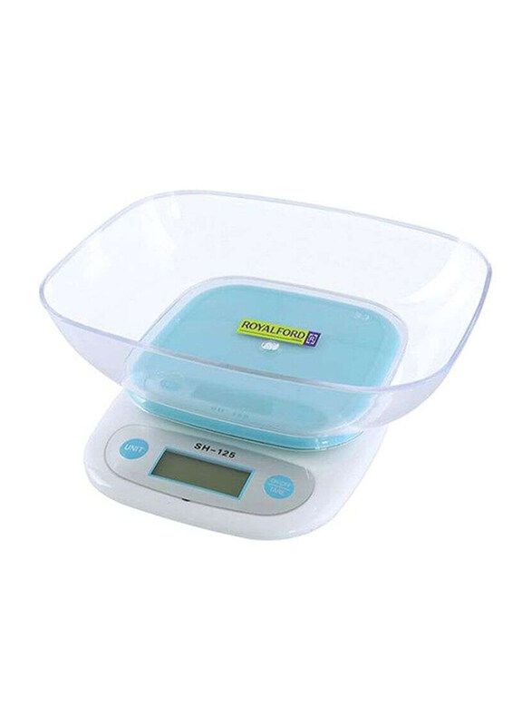 

RoyalFord Electronic Kitchen Scale, RF9515, Clear/Blue/White