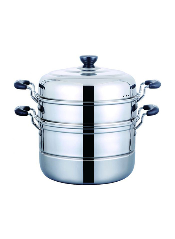 RoyalFord 30cm Stainless Steel Double Layer Steamer, RF5014, Silver