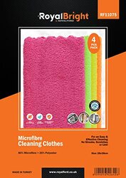 Royalford RoyalBright Microfiber Cleaning Towels, RF11075, Multicolour, 4 x