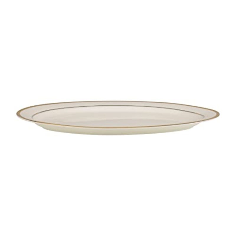 Royalford 14-inch Premium Bone China Plates Oval Dinner Plate, RF10466, White