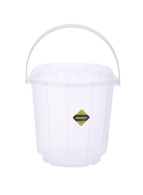 

RoyalFord Economy Transparent Bucket with Lid, 20 Liter, Clear