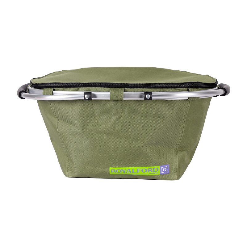 Royalford Insulated Picnic & Grocery Basket, 26L, RF11377, Green