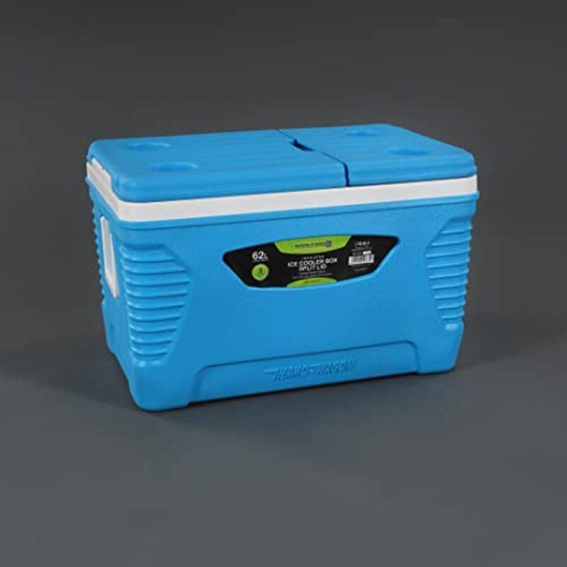 Royalford 62 Litres Insulated Ice Cooler Portable Cooler Box, RF11264, Blue