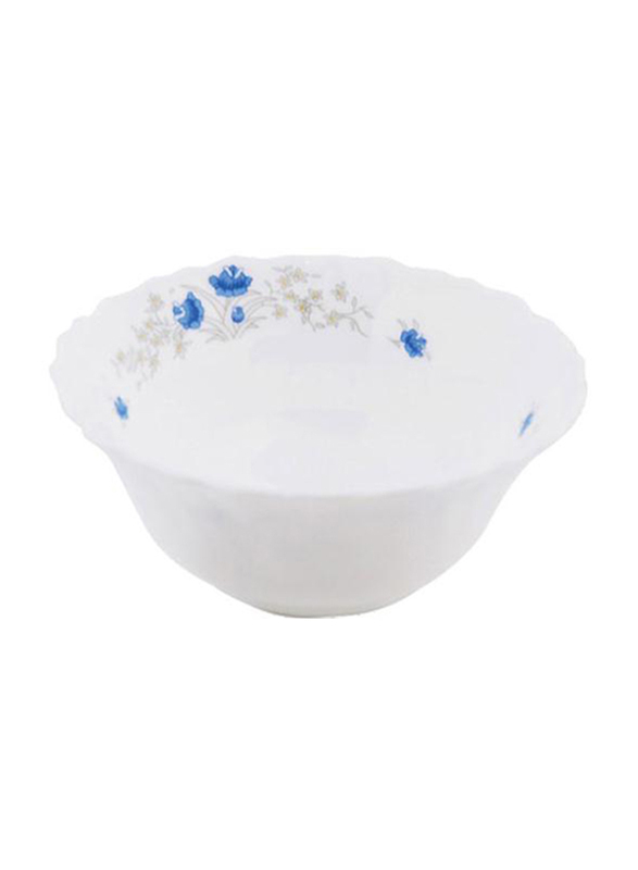 RoyalFord 10-inch Opal Ware Romantic Soup Bowl, RF5684, White