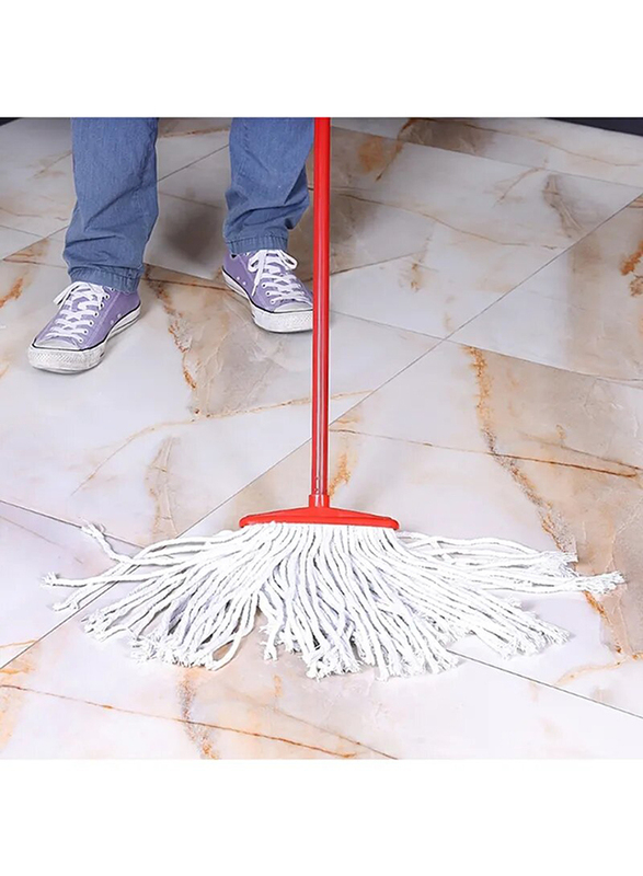 RoyalFord Floor Mop with Stick, Red/White