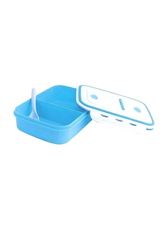 RoyalFord Plastic Air Tight Lunch Box, Blue/White