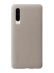 Huawei Smart View Flip Case Cover for Huawei P30 Mobile Phone, Khaki