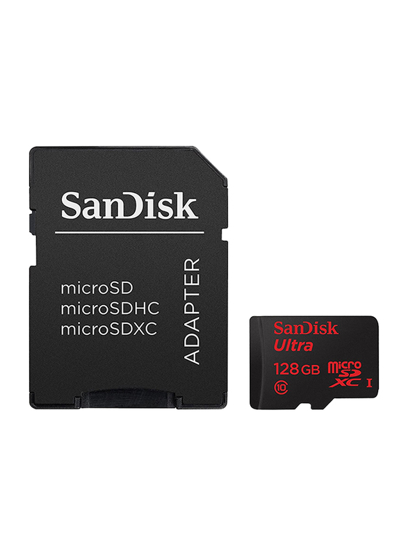 

Sandisk 128GB Ultra Class 10 UHS-I MicroSDXC Memory Card with Adapter, Black