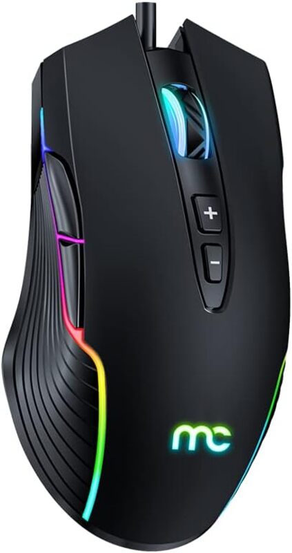 MYCANDY Gaming Mouse, RGB 6-Colour Breathing Light, Optical Gaming Mouse, Windows and Mac Compatibility