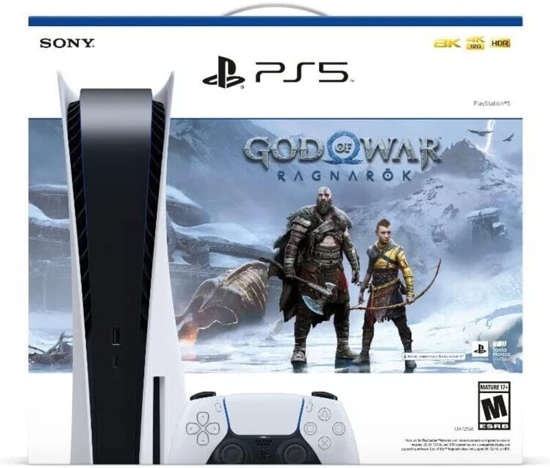 

SONY PlayStation 5 Standard Edition Disc Console with God of War Ragnarok DLC - UAE Version