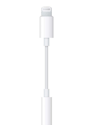 Apple 3.5mm Jack Adapter Cable, Lightning Male to 3.5 mm Jack for Apple Devices, MMX62ZM/A, White